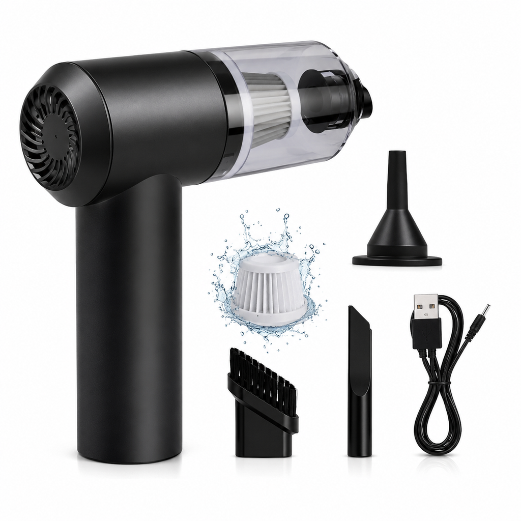 3-in-1 Wireless Portable Car Vacuum Cleaner & Air Blower – Powerful Rechargeable Handheld Vacuum for Car, Home, Office & Keyboard Cleaning