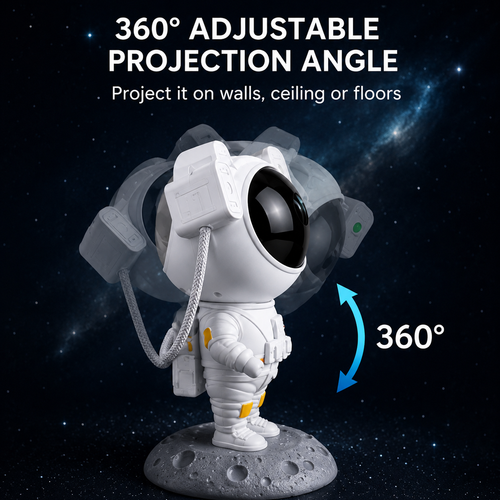 Astronaut Galaxy Projector Night Light with Remote Control, 360° Adjustable Star Projector Lamp, 8 Nebula Modes LED Space Light for Kids Bedroom, Gaming Room & Home Decoration